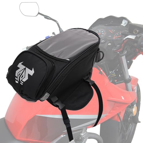JFG RACING Motorrad-Tanktasche – wasserdichte Motorrad-Gepäcktasche mit starkem Magnet, großem Fenster – Universal-Öl-Tanktasche