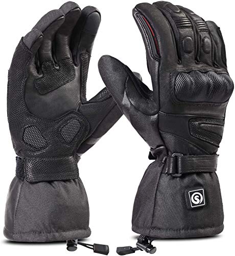 day wolf Beheizbare Handschuhe, Beheizbare Motorradhandschuhe, Wasserdichte und Warme Motorradhandschuhe mit CE-Zertifizierung Wiederaufladbarem Lithium Ionen Akku Handschuhe 7.4V 2200MAH