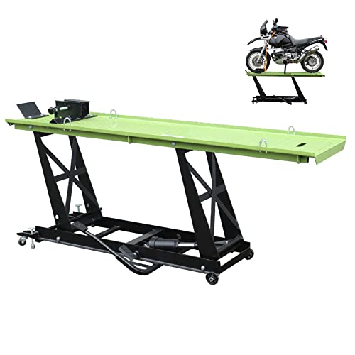 TRUTZHOLM® Motorradhebebühne Motorradrampe Hebebühne hydraulisch Heber Motorrad bis 450 kg (grün/schwarz)