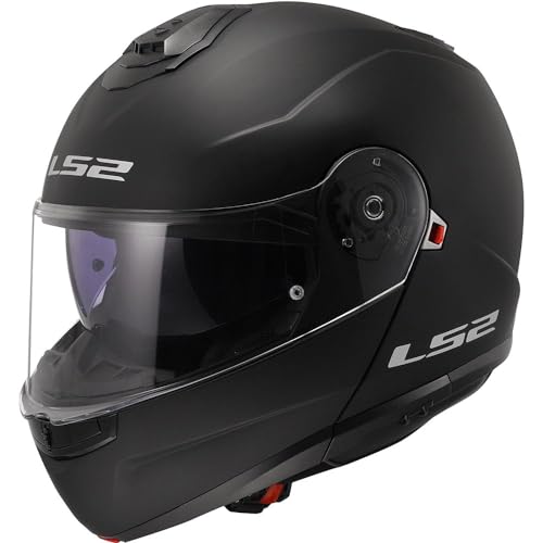 LS2 Helm Strobe II FF908 Mattschwarz Größe XXL | Helder Vizier | Klapphelme | Druckknopf | Kunststoff | geeignet für Mofa, Moped, Motorrad, Roller