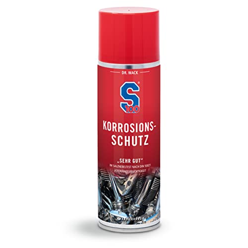 DR. WACK S100 Korrosions-Schutz für Motorrad 300 ml - Korrosionsschutz Spray gegen Rost & Feuchtigkeit - Motorrad Winterpflege - Gummi-, Lack- & Kunststofffreundlich - Hochwertige Motorradpflege