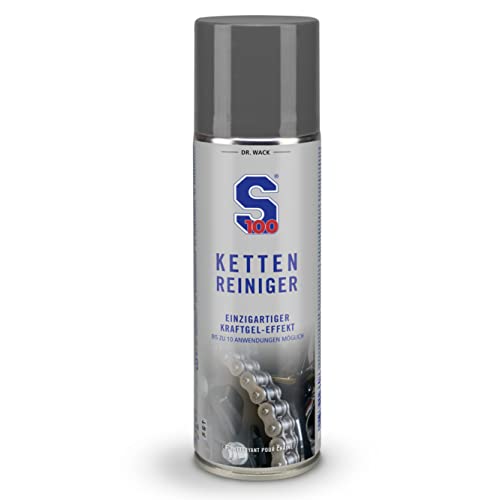 DR. WACK S100 Kettenreiniger 300 ml - Motorrad Kettenspray mit Gel-Formel - Schutz vor Verschleiß & Korrosion - Für für O/X/Z-Ring - Hochwertige Motorradpflege
