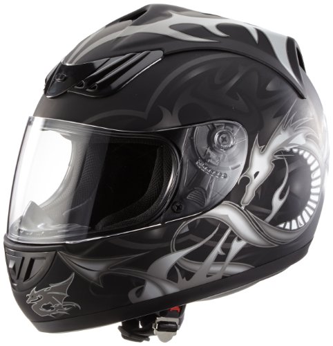 protectWEAR Motorradhelm schwarz H-510-11 Drachendesign