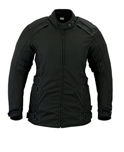 Texpeed Motorradjacke damen mit protektoren - Motorrad Motorroller Biker Wasserdicht Jacke Mit Rüstung (EN 1621-1) Schwarz - 5XL