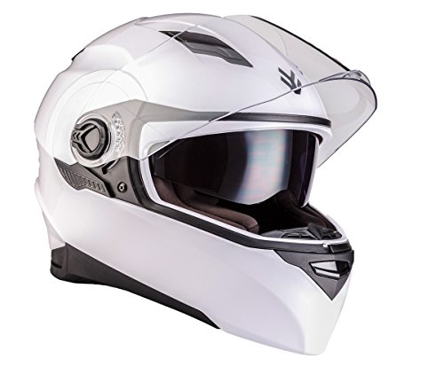 ARMOR HELMETS® AF-77 „Shiny White“ · Integral-Helm · Full-Face Motorrad-Helm Roller-Helm Scooter-Helm Cruiser Sturz-Helm Sport · ECE 22.05 Sonnenvisier Schnellverschluss Tasche XS (53-54cm)