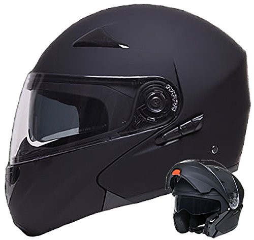 Klapphelm Integralhelm Helm Motorradhelm RALLOX 160-3 schwarz/matt mit Sonnenblende (S, M, L, XL) Größe L