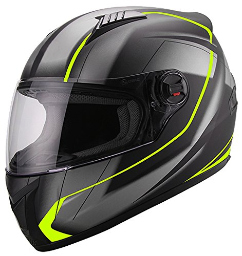 Integralhelm Helm Motorradhelm RALLOX 708 neon gelb grün schwarz matt S M L XL Größe M