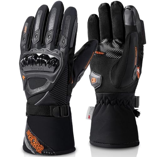 IRON JIA'S Winter Motorradhandschuhe, Wasserdicht Winddicht Leicht und Warm Touchscreen Handschuhe für Motorrad, Wandern und andere Outdoor-Sportarten,Mann und Frau