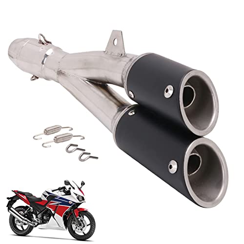 1.5-2" Einlass Thunder Dual Tail Steckdose Slip-on Auspuff Mit Motorrad - Black End