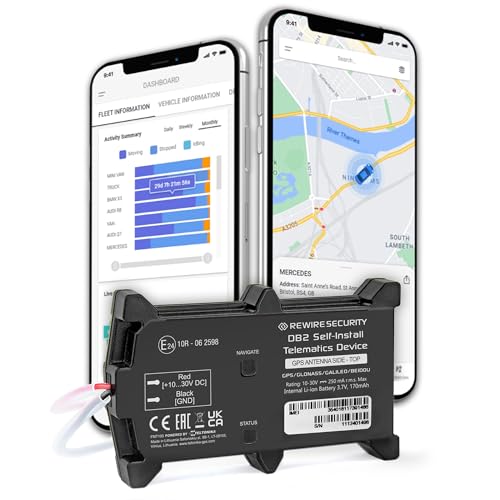 GPSLive DB2 GPS Tracker Auto, Motorrad, Wohnmobil, KFZ | Made in EU | Einfache Installation | Livetracking mit App | Keine SIM benötigt | Peilsender Auto GPS Tracker (Später aktivieren)