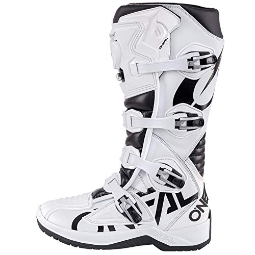 O'NEAL Motocross Stiefel RMX Boot EU I Enduro Motorrad I Ergonomische Motorradschuhe Herren & Damen mit Anti-Rutsch Sohle I Schwarz-Weiß I Größe 44