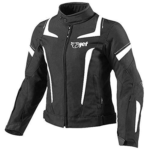 Jet Motorcycle Motorradjacke Frauen Damen Sommer Winter Gepanzerte Textilwasserdichte ELEKTRA (2XL (16/18), Weiß)