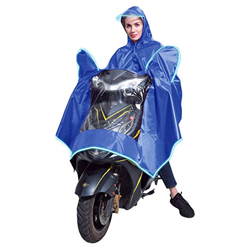 EMVANV Motorrad Wasserdichter Regencape Mantel Elektrischer Elektromobil-Roller Motorrad Regenmantel Regenponcho Regenbekleidung mit Spiegelschlitzen, Reflektorstreifen für Nachtfahrten sicherer