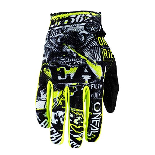 O'NEAL | Fahrrad- & Motocross-Handschuhe | MX MTB DH FR Downhill Freeride | Langlebige, Flexible Materialien, belüftete Handoberseite | Matrix Glove Attack | Unisex | Schwarz Neon Gelb | Größe L
