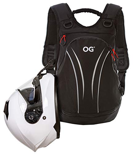 OG Original Roadrunner Motorrad Rucksack Wasserdicht Schwarz Leicht 20l, Motorradhelm-Tasche, Helm-Trageriemen, Fahrrad-Rucksack, Anti-Diebstahl, Laptop-Fach, Reflektierend