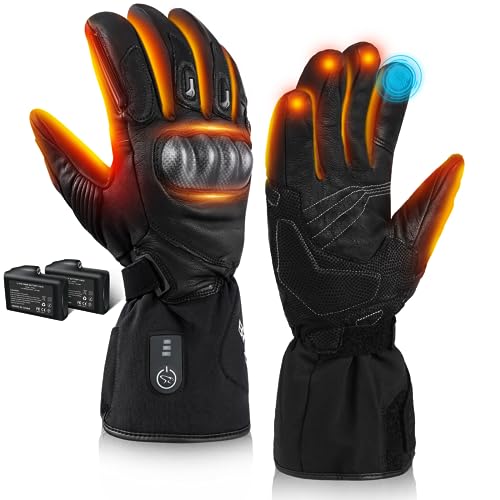 BARCHI Beheizte Handschuhe für Männer und Frauen, wiederaufladbare Motorradhandschuhe, elektrische Handwärmer, geeignet für Winterradfahren, Skifahren, Wandern, Laufen, Arbeiten, etc.
