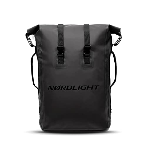 Nordlight Dry Bag 35l - (Schwarz) Roll Top Rucksack mit gepolstertem Tragegurt, wasserdichte Tasche für Wassersport, Fahrrad, Kurierrucksack, Trekking, Angeln