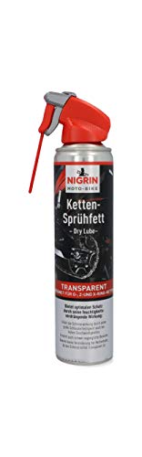 NIGRIN MOTO-BIKE Dry Lube Ketten-Sprühfett für Motorrad, 400 ml, geeignet für O-, Z- und X-Ring-Ketten, Korrosionsschutz