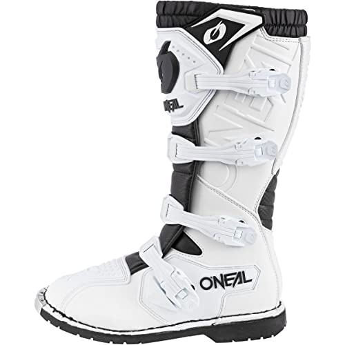 O'NEAL | Motocross-Stiefel | Enduro Motorrad | Komfort durch Air-Mesh-Innenleben, verstellbare Verschlussschnallen, hochwertiges Synthetik-Material | Boots Rider Pro | Erwachsene | Weiß | Größe 39