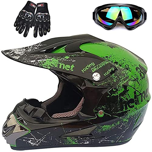 Jugend Motorradhelme,Kinderfahrradreithelm,Junge Und Mädchen, Roller Ski ATV Helm,DOT / ECE-Zertifizierung,Geeignet Für Alle Jahreszeiten,24,S