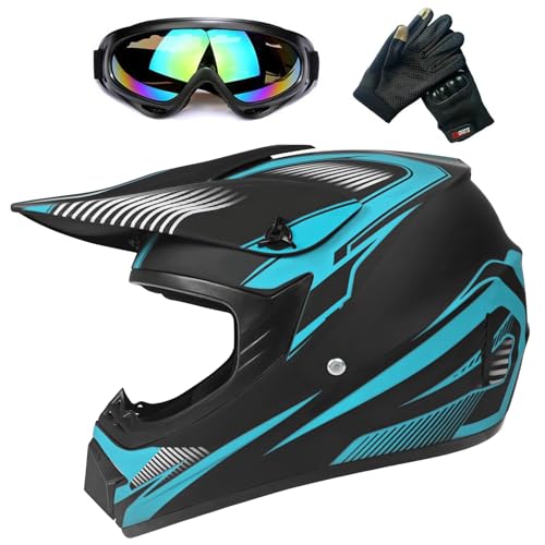 ZJRA Jugend Motorradhelme,Kinderfahrradreithelm,Junge Und Mädchen, Roller Ski ATV Helm,DOT/ECE-Zertifizierung,Geeignet Für Alle Jahreszeiten,1,S