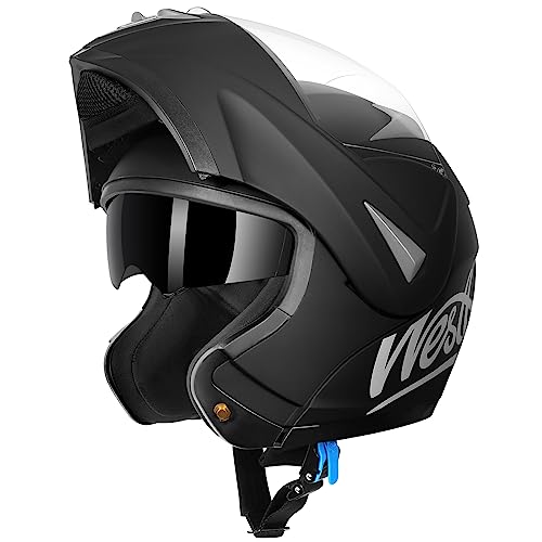 Westt Motorradhelm Herren Damen Klapphelm Jethelm mit Kinnschutz Integralhelm Scooter Roller Helm Helm Motorrad mit ECE DOT Zertifizierung