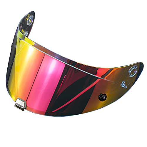HshDUti Helmvisier Linse UV Schutz Nachtsicht Sicher Integralhelm Motorradhelm Visiere Linse Helm Gesichtsschutz Helmschild für HJ-26 RPHA11 RPHA70 Transparent Rot