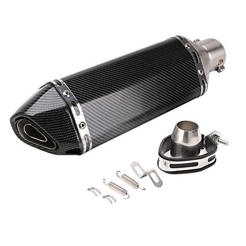 PACEWALKER 38-51mm 1.5-2"Einlass Slip On Auspuff Schalldämpfer für Motorrad mit abnehmbaren DB Killer für Street Bike Motorrad Roller Yamaha Suzuki (Kohlefaser-Stil)