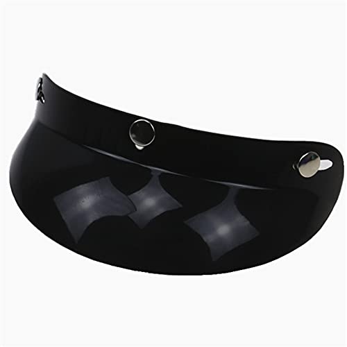 iSpchen Motorradhelm Visier Verstellbar Helmvisiere Sonnenblende Helmschirm Helm Visier Schirm für Retro 3 Schnallen Helm Schwarz