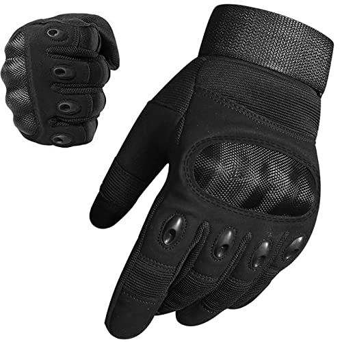 WESTWOOD FOX WFX Motorradhandschuhe für Damen und Herren, harte Knöchel, Vollfinger-Touchscreen-Motorradhandschuhe für Radfahren, Reiten, Wandern, Camping, Schwarz, Größe XL