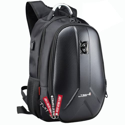 Uonel INDUSTRY Motorradrucksack mit Regenschutz Biker Rucksack - Motorradhelm Rucksack daswasserdicht 35L Helmhalter +4 Schlüsselanhänger