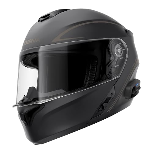 Sena Outrush R Bluetooth Klapphelm mit Intercomsystem (Schwarz, Größe S)