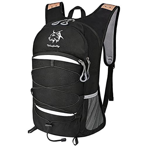 Wuzfully Fahrradrucksack Damen Herren Wasserdicht Leicht Atmungsaktiv Outdoor Wandern Radfahren 25L Schwarz