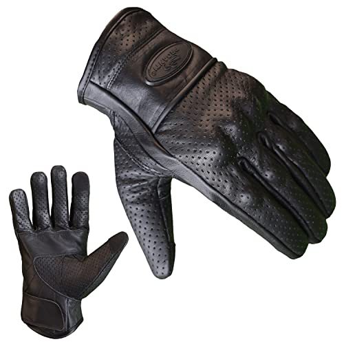 PROANTI Motorradhandschuhe Leder Sommer Motorrad Handschuhe Touchscreen Funktion (XL)