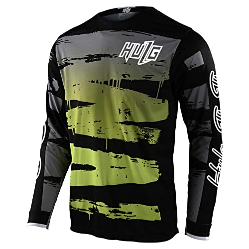 Radfahren Jersey Herren Mountainbike Motocross Jersey Langarm MTB T-Shirt,Shirt Downhill Fahrrad Jersey Schnelltrocknend (Color-19,5XL)