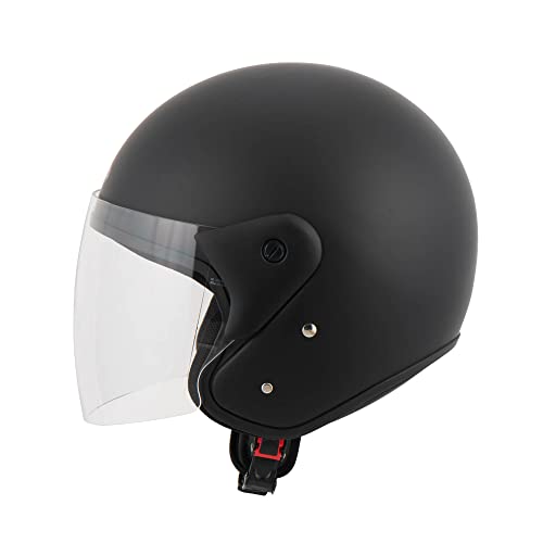 MTR DX2 Jethelm, ECE Zertifiziert - Maximale Verkehrssicherheit, Robuster & Komfortabler Motorradhelm, Ideal Für Motoroller & Vespa, Ratschenverschluss, Klares Visier, L