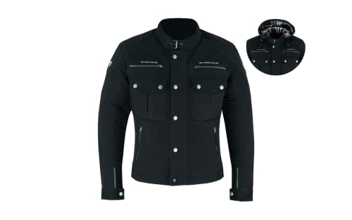 BLACKWILD Urban Style Motorradjacke Herren | Streetstyle Motorradjacke mit abnehmbar Kapuze | Textiljacke Männer mit CE Schulter Ellbogen für Radfahren Roller und Touren (L)