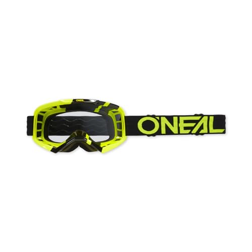 O'NEAL Motocross Brille & Fahrradbrille Herren & Damen VAULT Goggle Solid I MX MTB DH FR I Motorradbrille mit 1,2mm 3D-Linse für klare Sicht I UV-Schutz I Schwarz Neongelb I One Size