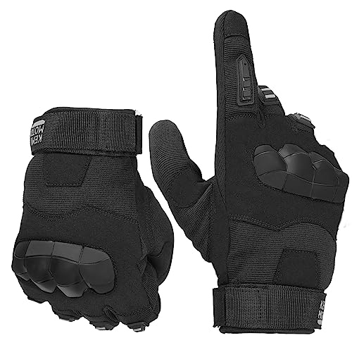 KEMIMOTO Motorrad Handschuhe Herr, Motorradhandschuhe Sommer mit TPR Knöchelprotektor und Touchscreen, Taktische Handschuhe, Militär Einsatzhandschuhe, Outdoor Handschuhe für Motorrad