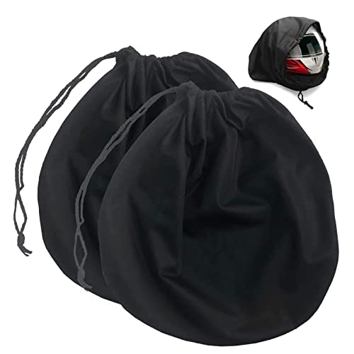 Vusddy 2 Stück Helmbeutel, Motorrad Helmtasche mit Kordelzug, Motorradhelm Rucksack Wasserdicht, Universal Tragbarer Sporttasche für Motorradhelm, Fahrradhelme, Skihelme, Basketball, Fitness, Outdoor