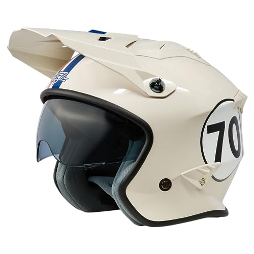 O'NEAL | Motorradhelm | Enduro Adventure Street | ABS-Schale, integrierte Sonnenblende | Volt Helmet Herbie V.24 | Erwachsene | Weiß Rot Blau| Größe S