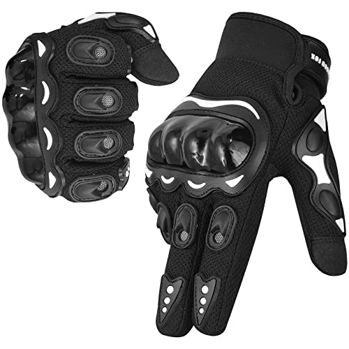 WESTWOOD FOX Motorradhandschuhe Herren Damen, Vollfinger Touchscreen Motorradhandschuhe für BMX MX ATV MTB Reiten, Jagen, Klettern und Outdoor-Sportarten (Schwarz, S)