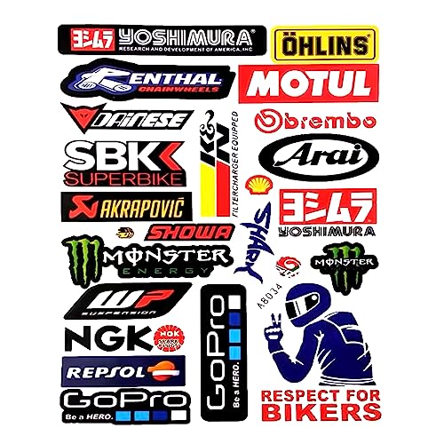 BOSYTRO 2-Teilig Motocross-Aufkleber,Motorsport Aufkleber, Aufkleber für motorräder, Offroad Motorräder und Helme geeignet für Motorradliebhaber (8034)