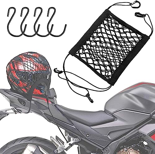 Motorrad Gepäcknetz Motorrad Netz, Fahrrad Netz mit 4 Haken丨Motorrad Helmnetz Gepäcknetz Fahrrad für Fahrrad Motorrad usw