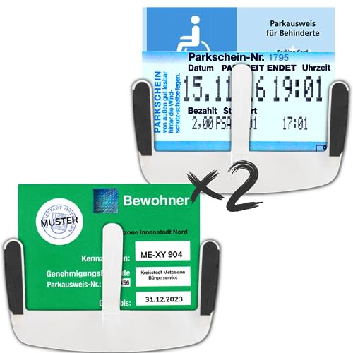 Parkausweis Halterung Windschutzscheibe x2PCS Parkscheinhalter Windschutzscheibe Auto Zubehör/Parkausweis Halter Neuheiten 2024 Gadgets Windschutzscheibe Aufkleber/Bewohnerparkausweis Hülle Aufkleber