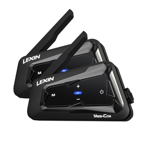 LEXIN MTX Mesh 3.0 Helm Intercom, Motorrad Headset Bluetooth 5.0, Motorradhelm Kommunikationssystem mit CVC und DSP Geräuschunterdrückung, Multi-Audio Funktion, IP67 Wasserdicht, Doppelpack