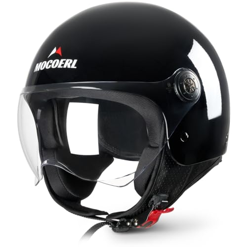 Motorradhelm mit offenem Gesicht für Erwachsene, Doppelvisier, Motorradhelm für Männer und Frauen für Cruiser Bobber und Chopper Moped, ECE2206-Zulassung, Retro 3/4-Helm, (XXL)