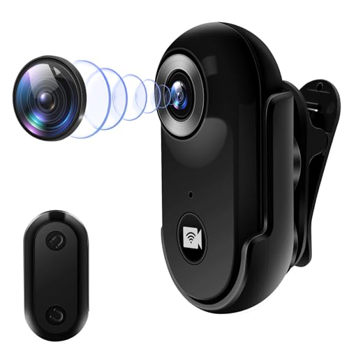 Tebetu Mini WiFi Kamera mit Akku 1080P, Sports Recording Camera mit 150° Weitwinkel, Actionkameras 360 Grad Mini Action Cam für Motorräder, Fahrräder und Interviews