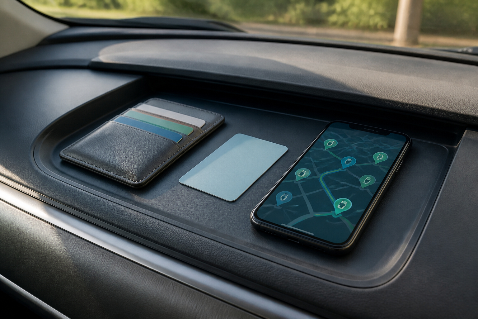 Organisierte Ladekarten und Lade-App im Elektroauto