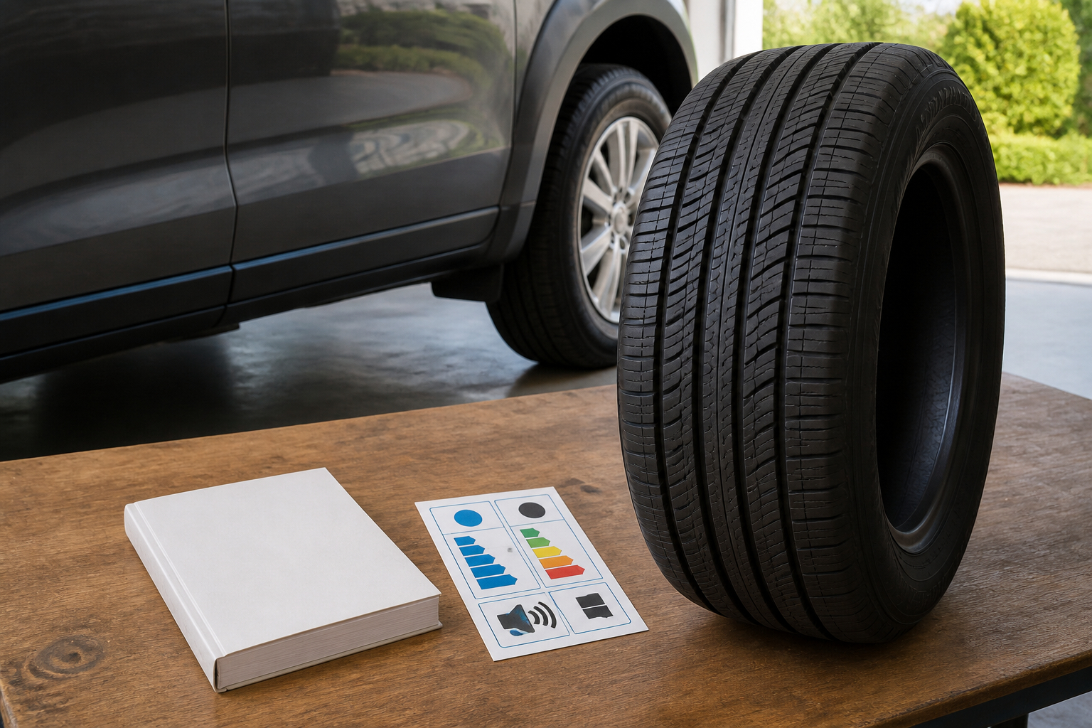 Reifenlabel und Fahrzeugpapiere beim Kauf von Ganzjahresreifen